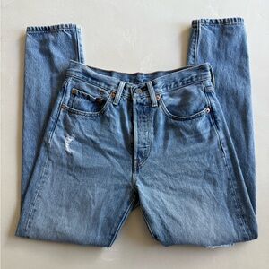 Levi’s 501 High Rise Distressed Straight Leg Jeans 26